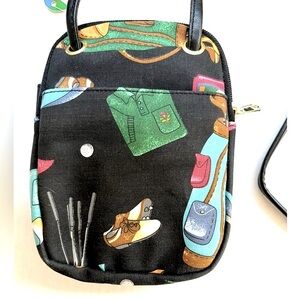 NWT Marlo Sport Golf Themed Print Fabric Crossbody Bag. Ample Storage Pockets